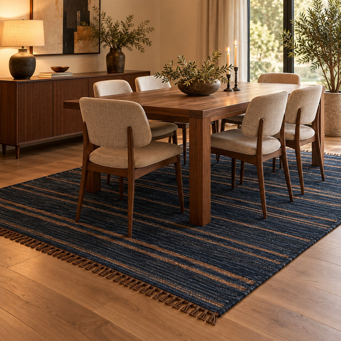 kilim Striped Pattern, full view on a white background