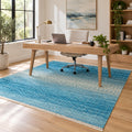 Lagoon Contemporary Plush Hand knotted Rugs in a home office