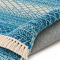 Lagoon Contemporary Plush Hand knotted Rugs, folded corner showing the back