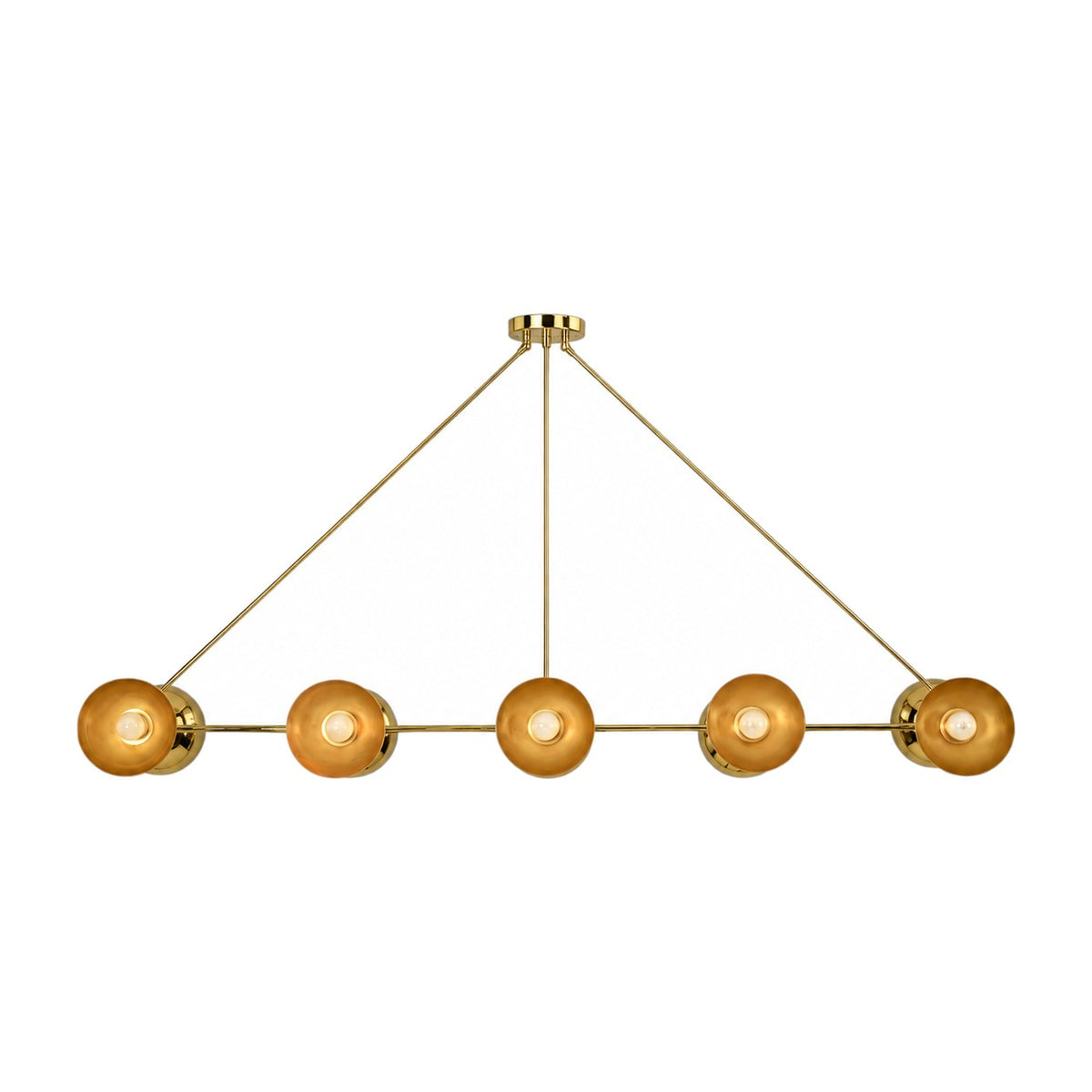Large Handmade Ten-Light Brass Sputnik Dining Chandelier in polished brass