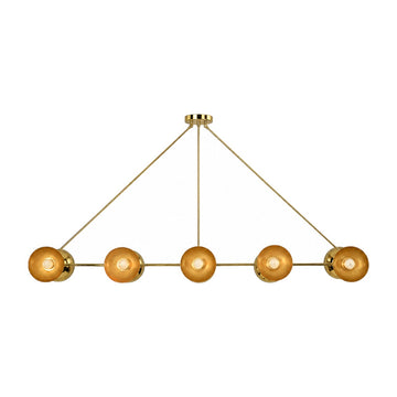 Large Handmade Ten-Light Brass Sputnik Dining Chandelier in polished brass