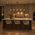 Large Handmade Ten-Light Brass Sputnik Dining Chandelier in a room