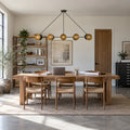 Large Handmade Ten-Light Brass Sputnik Dining Chandelier in a room