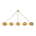 Large Handmade Ten-Light Brass Sputnik Dining Chandelier in brushed brass