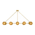 Large Handmade Ten-Light Brass Sputnik Dining Chandelier in raw brass