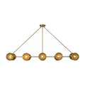 Large Handmade Ten-Light Brass Sputnik Dining Chandelier in antique brass