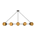 Large Handmade Ten-Light Brass Sputnik Dining Chandelier in antique black