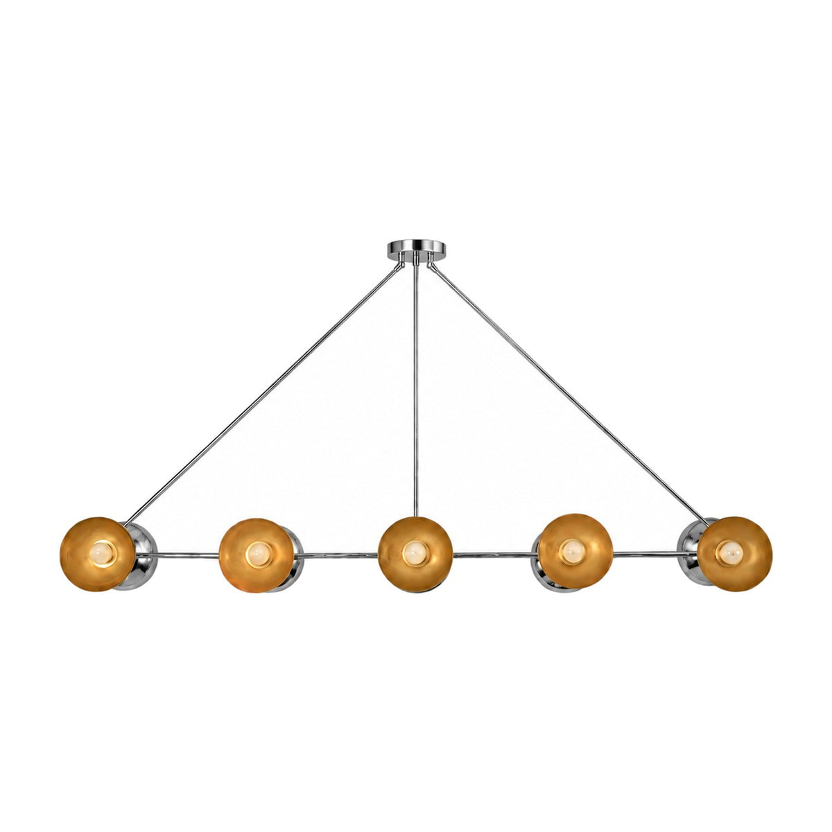 Large Handmade Ten-Light Brass Sputnik Dining Chandelier in polished chrome