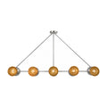 Large Handmade Ten-Light Brass Sputnik Dining Chandelier in brushed chrome