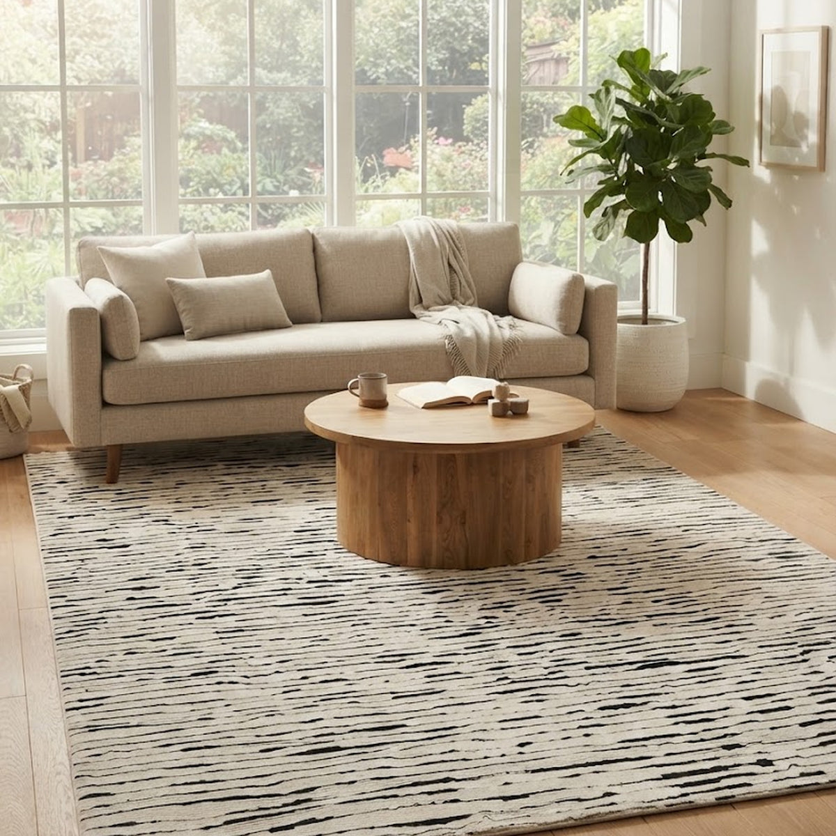 Levy Modern Rug in a living room