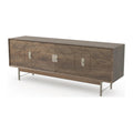 Light Walnut TV Console 66in, front view