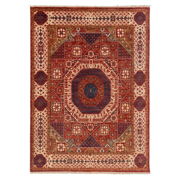 Luxurious Hand-Knotted Mamluk Rug for Chic Interiors, full view on a white background