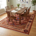 Luxurious Hand-Knotted Mamluk Rug for Chic Interiors in a dining room