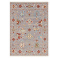 Luxurious Hand-Knotted Oushak Rug, full view on a white background