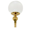 Mid-Century Brass Wall Sconce with Glass Globe in polished brass