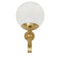 Mid-Century Brass Wall Sconce with Glass Globe in brushed brass