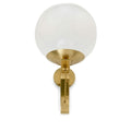 Mid-Century Brass Wall Sconce with Glass Globe in raw brass