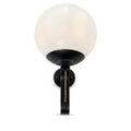 Mid-Century Brass Wall Sconce with Glass Globe in antique black