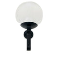 Mid-Century Brass Wall Sconce with Glass Globe in matt black
