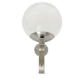 Mid-Century Brass Wall Sconce with Glass Globe in brushed chrome