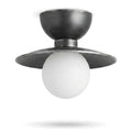 Mid-Century Double Flush Mount Brass Ceiling Lamp – 1950s Italian Style in antique black