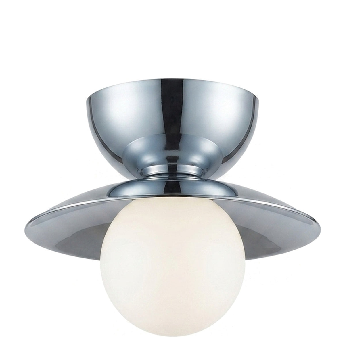 Mid-Century Double Flush Mount Brass Ceiling Lamp – 1950s Italian Style in polished chrome