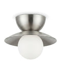 Mid-Century Double Flush Mount Brass Ceiling Lamp – 1950s Italian Style in brushed chrome