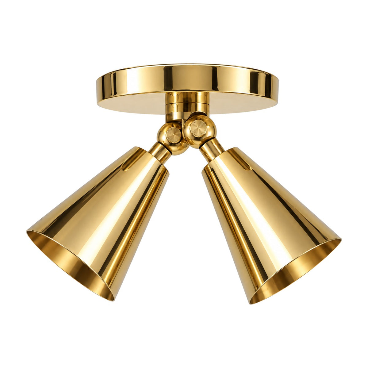 Mid-Century Italian Style Brass Wall Sconce – Dual Spotlight Design in polished brass
