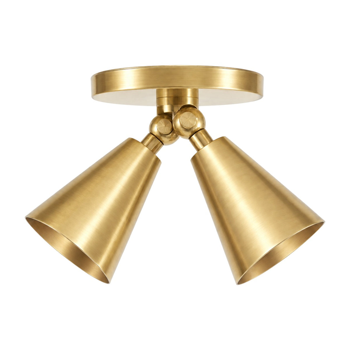 Mid-Century Italian Style Brass Wall Sconce – Dual Spotlight Design in brushed brass