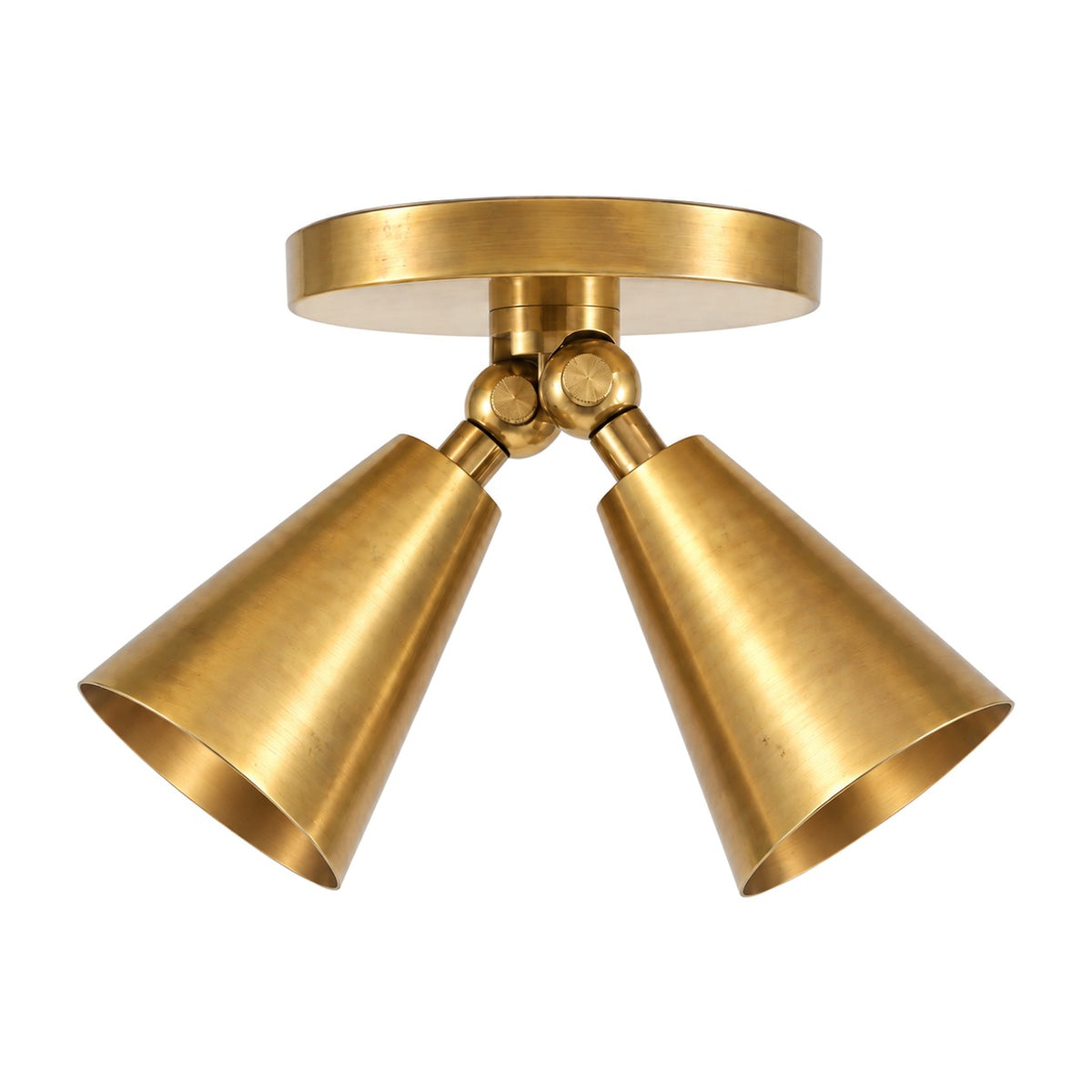 Mid-Century Italian Style Brass Wall Sconce – Dual Spotlight Design in raw brass