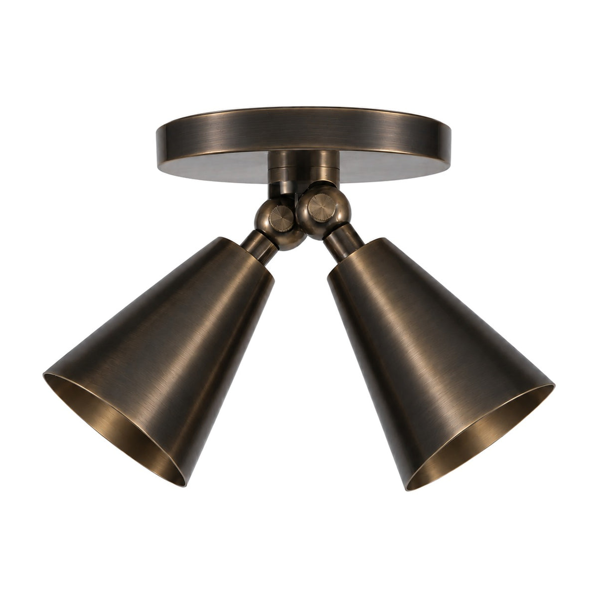 Mid-Century Italian Style Brass Wall Sconce – Dual Spotlight Design in blackened brass