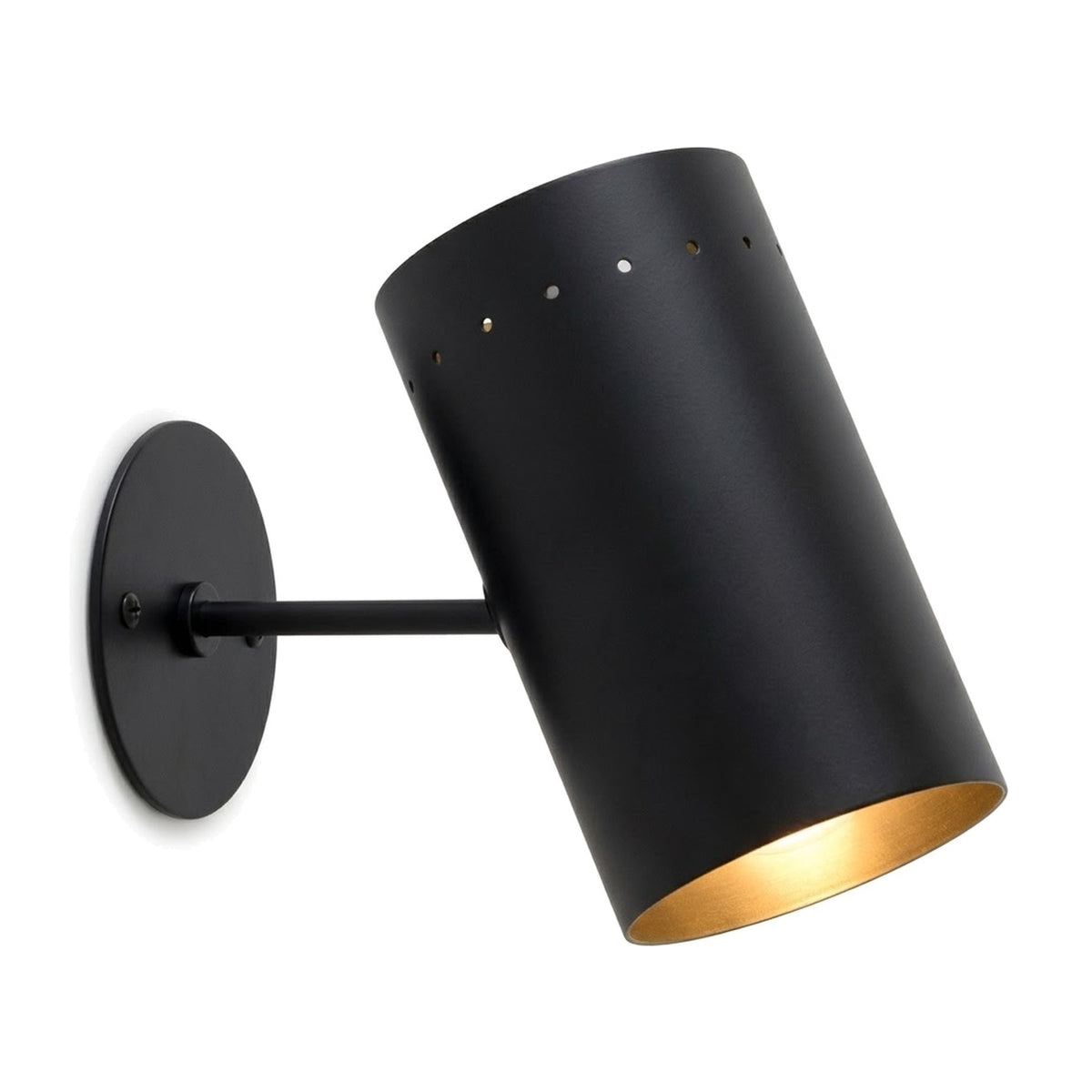 Mid-Century Modern Brass Wall Sconce in matt black