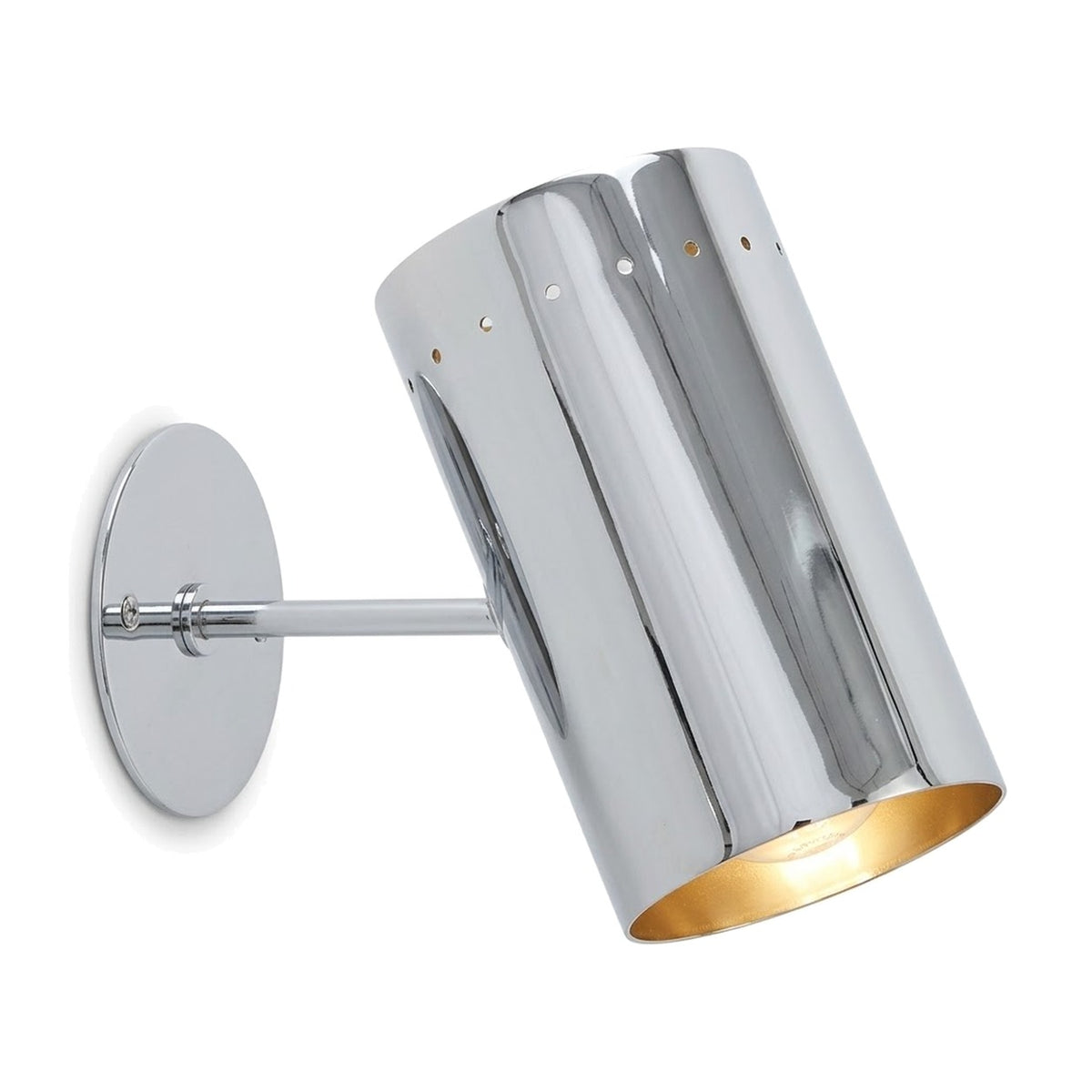 Mid-Century Modern Brass Wall Sconce in polished chrome