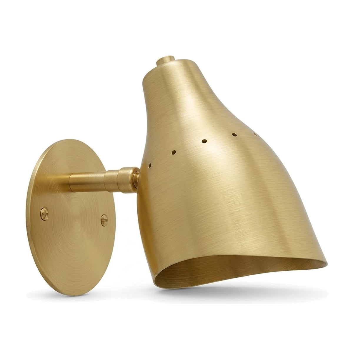 Mid-Century Modern Brass Wall Sconce – One-Light Fixture in brushed brass