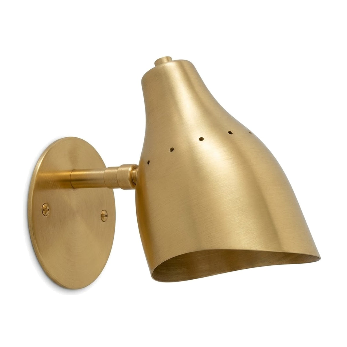 Mid-Century Modern Brass Wall Sconce – One-Light Fixture in raw brass