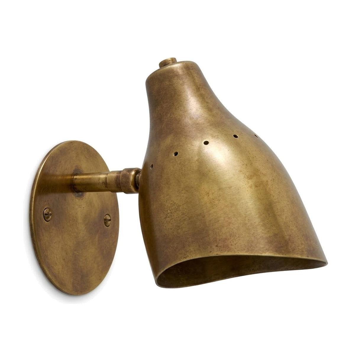 Mid-Century Modern Brass Wall Sconce – One-Light Fixture in antique brass