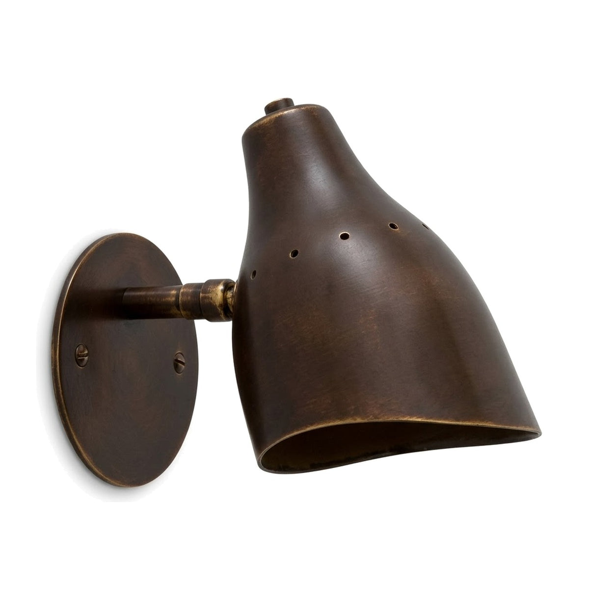 Mid-Century Modern Brass Wall Sconce – One-Light Fixture in blackened brass