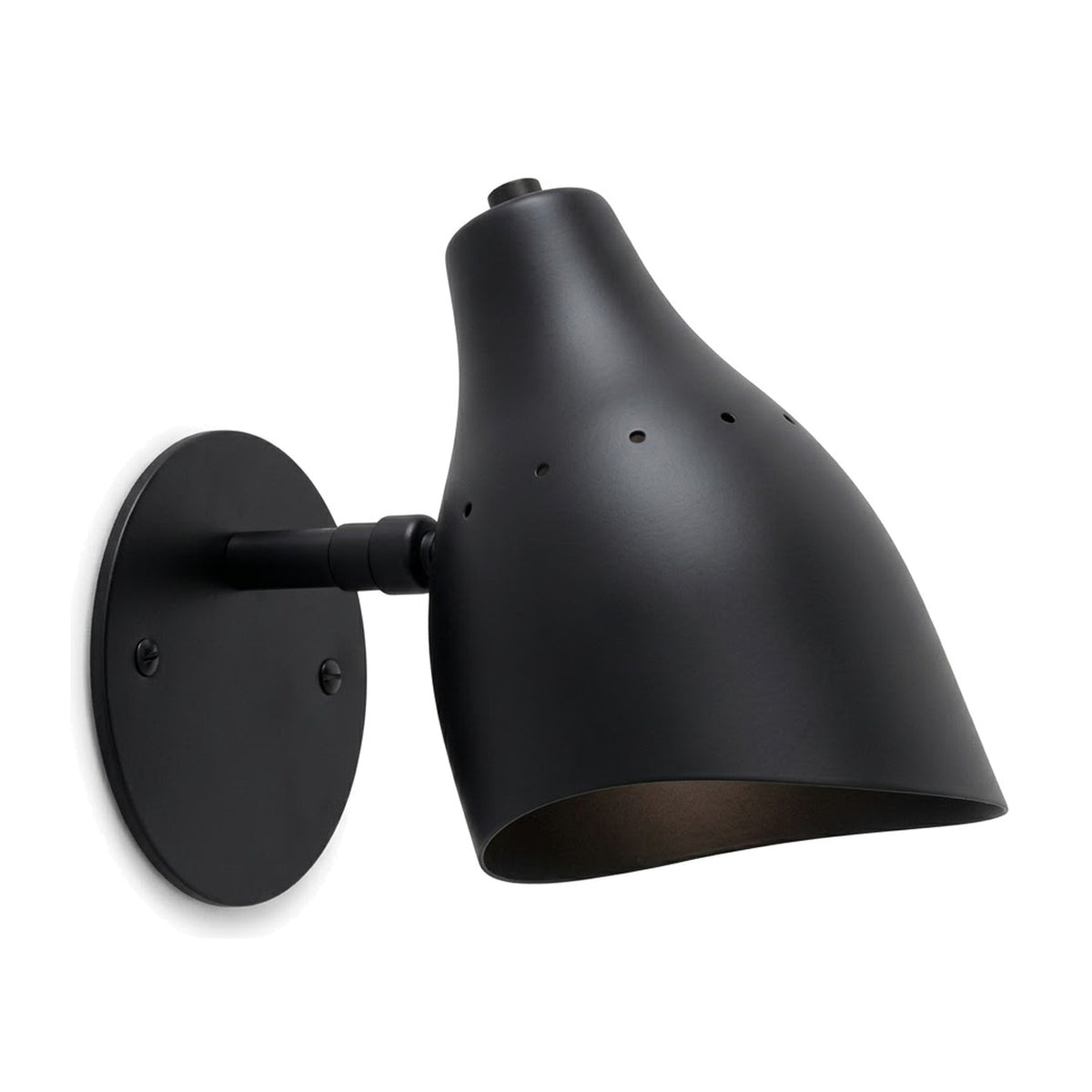 Mid-Century Modern Brass Wall Sconce – One-Light Fixture in matt black