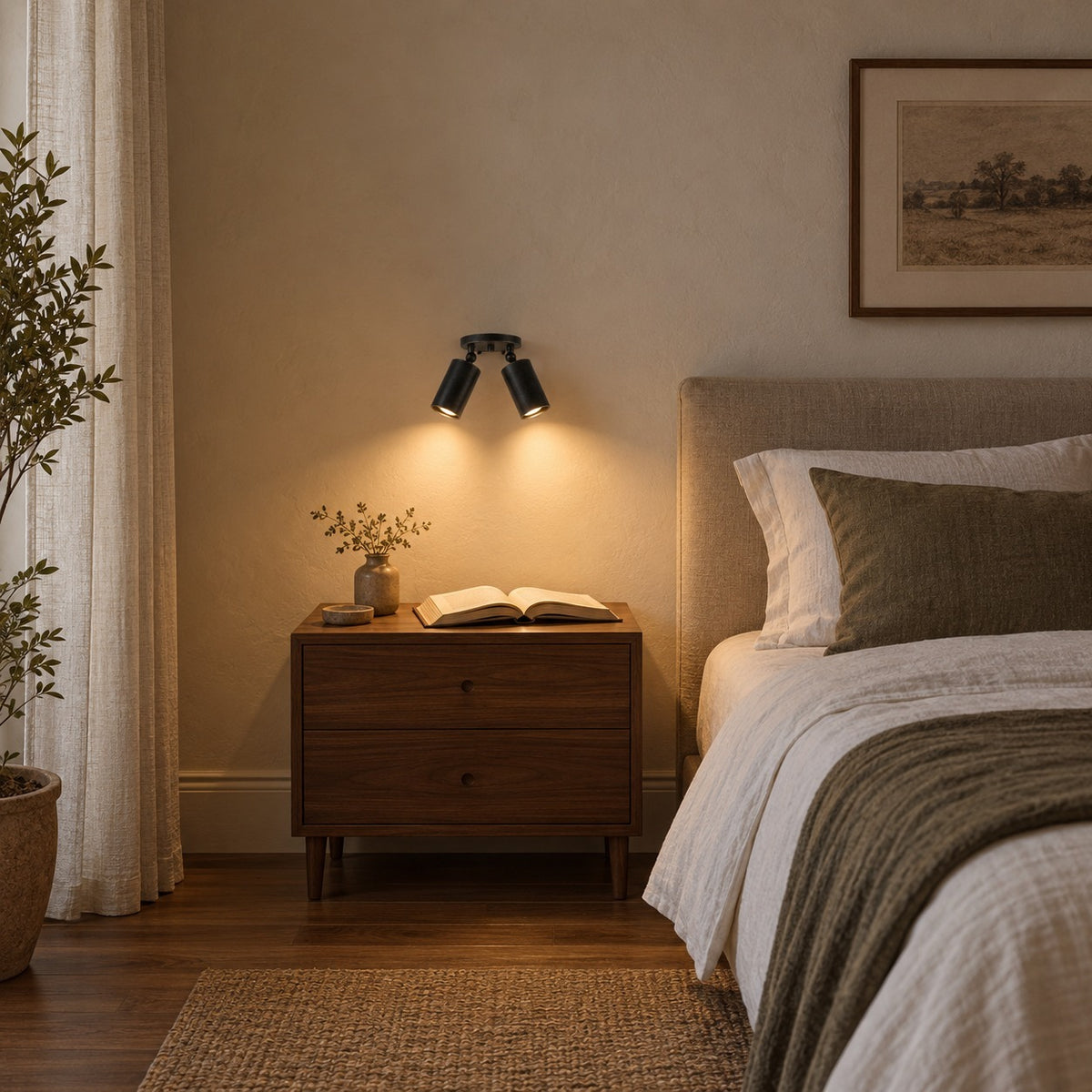 Mid-Century Wall Sconce – 1950s Italian Style Brass Light Fixture in a room
