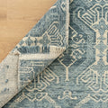 Mika Vintage Transitional Rug, folded corner showing the back