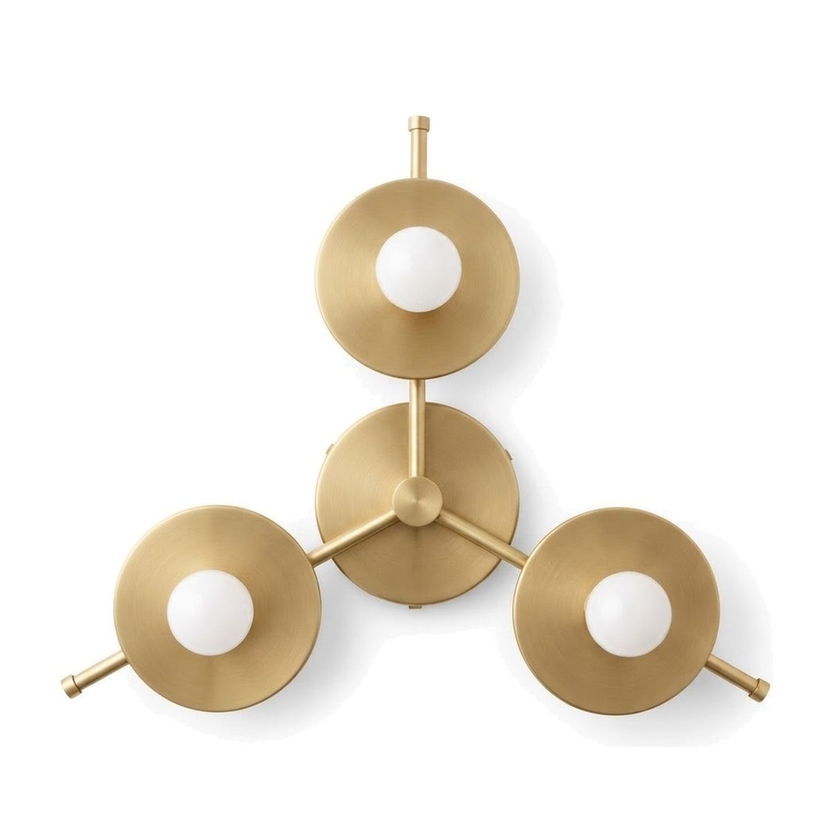 Minimalist Geometric Ceiling Light in raw brass