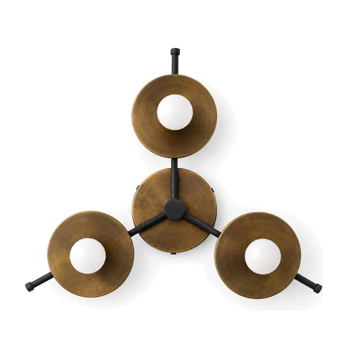 Minimalist Geometric Ceiling Light in antique brass