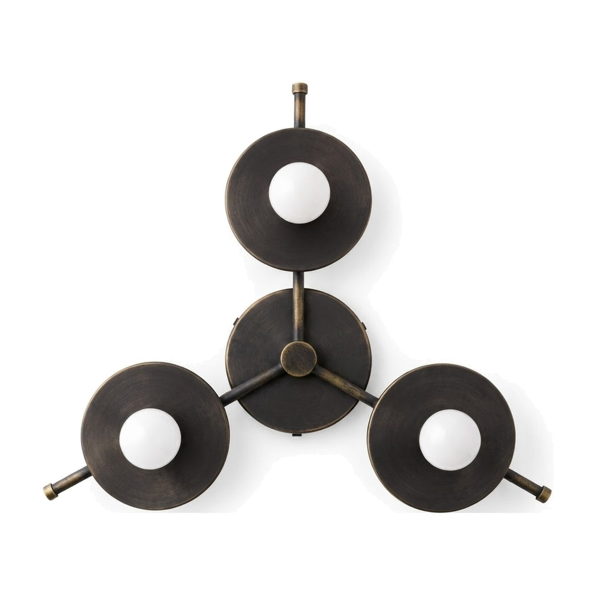 Minimalist Geometric Ceiling Light in blackened brass