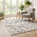 Minimalist Pattern Rug in a reading nook