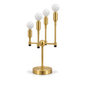 Modern 4-Light Table Lamp with Rotary Switch – Mid Century Style in brushed brass