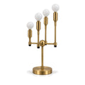 Modern 4-Light Table Lamp with Rotary Switch – Mid Century Style in antique brass