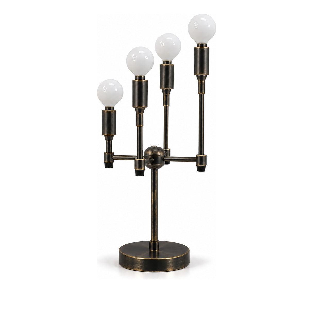 Modern 4-Light Table Lamp with Rotary Switch – Mid Century Style in antique black