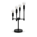 Modern 4-Light Table Lamp with Rotary Switch – Mid Century Style in matt black