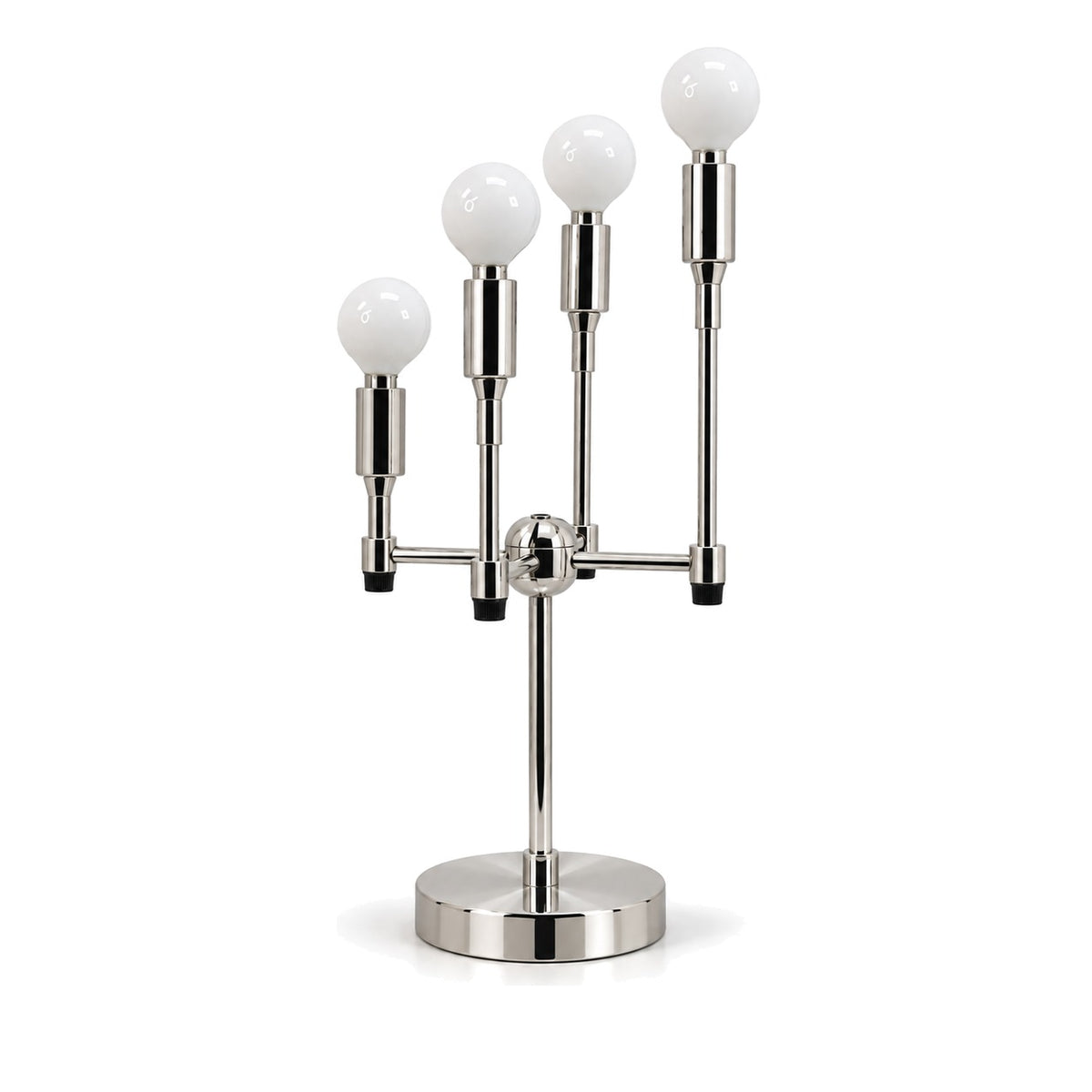 Modern 4-Light Table Lamp with Rotary Switch – Mid Century Style in polished chrome