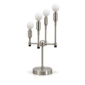 Modern 4-Light Table Lamp with Rotary Switch – Mid Century Style in brushed chrome
